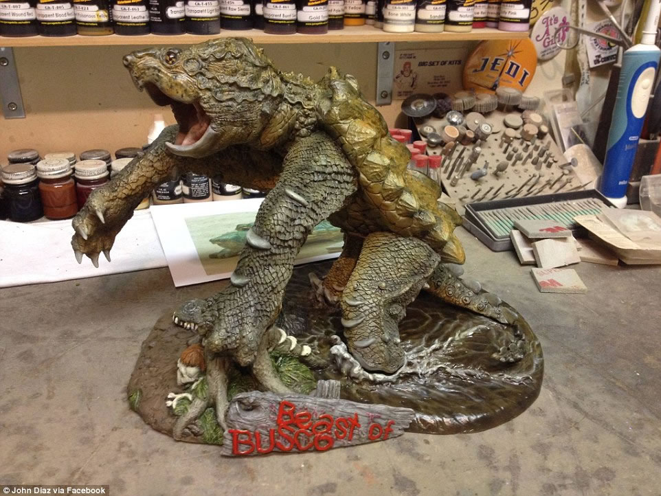 这张美国怪兽分布图上还有印第安纳州的“布斯科怪兽”和南卡罗来纳州的“蜥蜴人”。