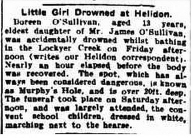 奥沙利文于1913年淹死于该河中。