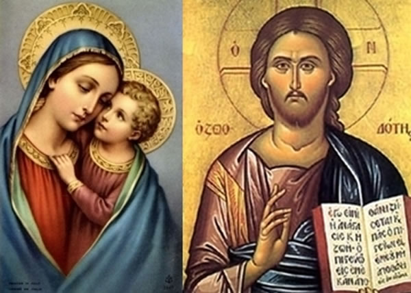 有学者认为雅各(右图)或许就是耶稣(左图右)之弟。