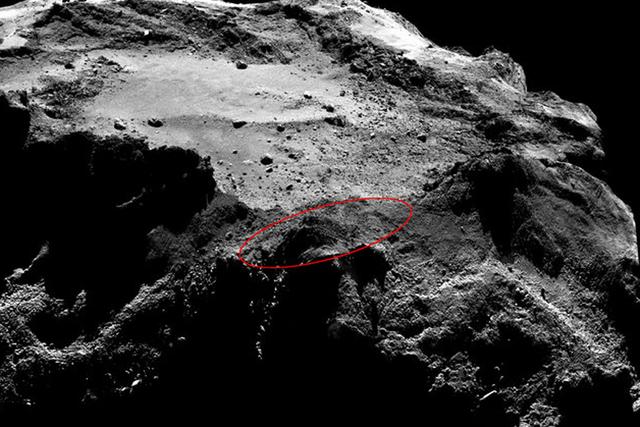 莱菲着陆器所处的悬崖位置