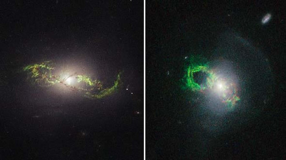 太空中的绿色光芒如“幽灵”一般