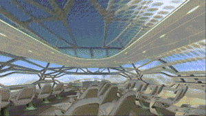 空中客车新的智能飞机:一览无遗的窗户和交互式玻璃