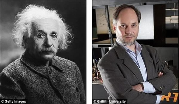 上世纪20年代和30年代,爱因斯坦(左)一再强调他不赞同“对一个粒子进行测量会影响其位置”的怪异理论。但日本和澳大利亚的一组科学家进行的研究显示在对一个光子进行