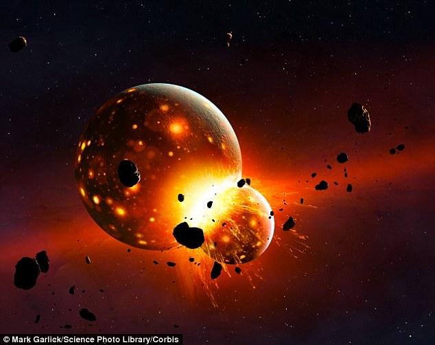 一颗名为“忒伊亚”的星球撞上了地球,最终导致了月球的出现