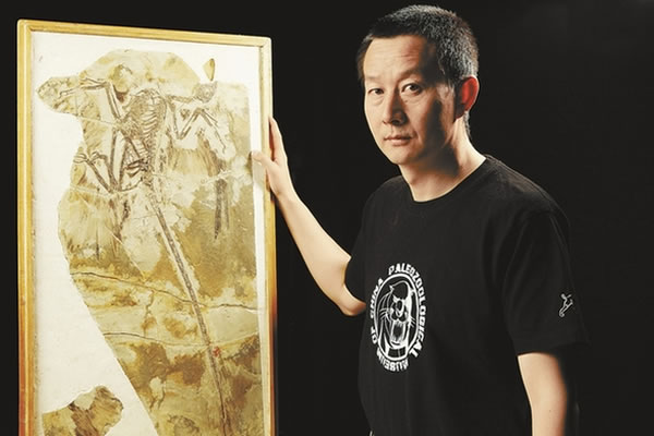 徐星和小盗龙化石