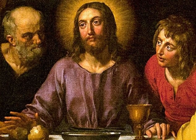 外界相信耶稣(中)曾在最后晚餐使用该个圣杯。图为相关的画作。