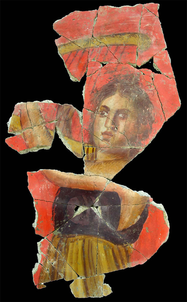 法国2千年历史壁画碎片拼凑出完整古罗马时期妇人脸孔