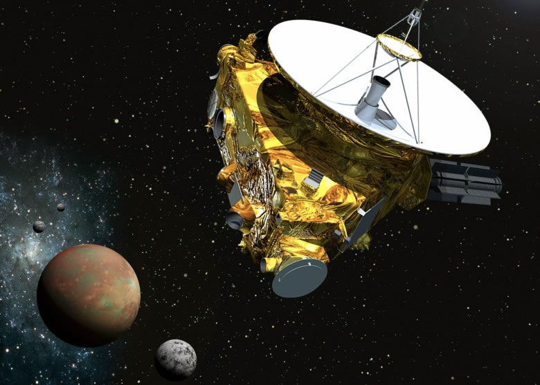 新视野号至今飞行了48亿公里,历时9年多终飞抵冥王星。图为构想图。