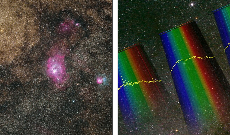 摄影师 Robert Kaufman作品《Starlight - spectral changes》(左);摄影师Phil Hart作品 (右) 。