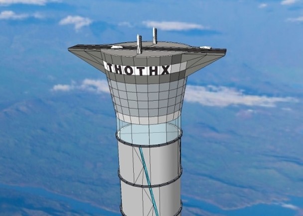 根据构想图,塔顶离地逾19公里。