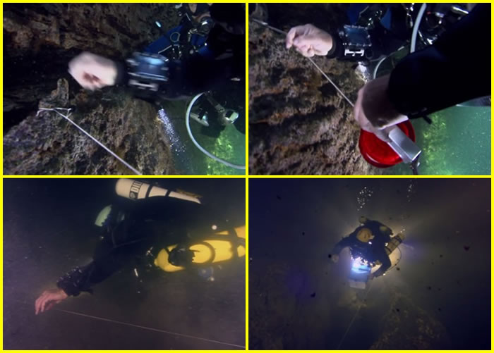 博德等人最后沿引路绳子安全浮回水面