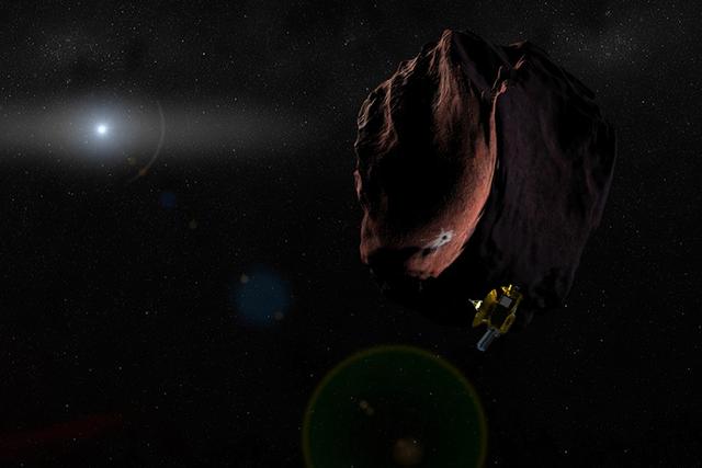 2014 MU69柯伊伯天体与冥王星2370公里的直径相比要小得多, 位于冥王星轨道之外16亿公里