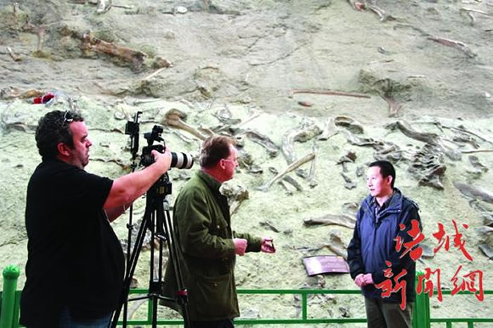 卡塔尔半岛电视台关注中国诸城恐龙化石