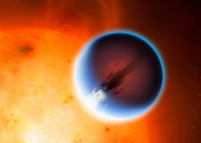 ���ұ��µ�HD 189733b���ǻ�����ĸ�ǵ�ģ��ͼ