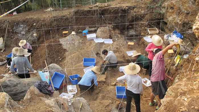2015年华龙洞发掘工作场景