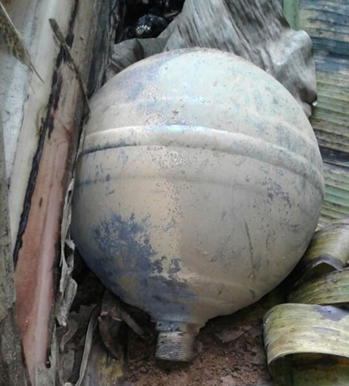 报道称,这个六公斤球体在安沛省的一处花园被发现。