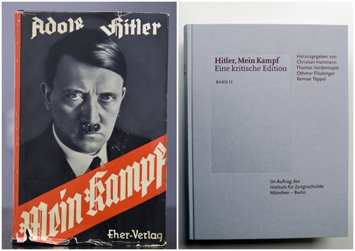 《我的奋斗》新版(右)及旧版(左)。