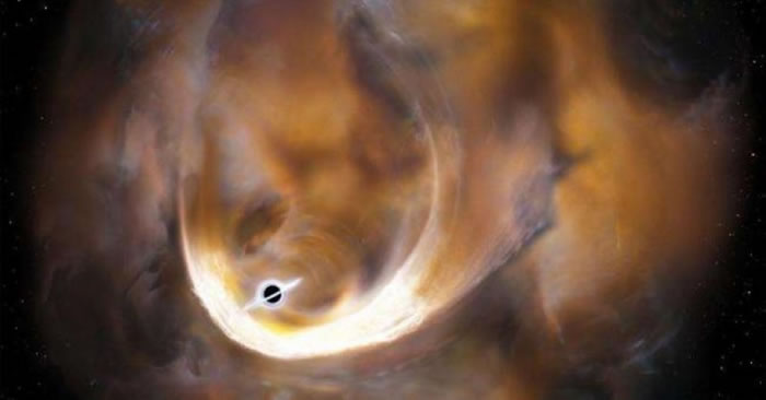 科学家认为这个黑洞属于中等质量黑洞银河系中央黑洞的400万倍质量要小得多
