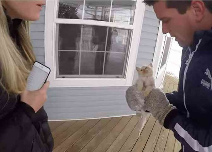 布兰登(右)去年感恩节度假时,救了拉撒路一命。