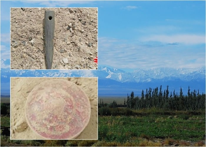 考古人员发掘出大量随葬品,包括眉笔(左上图)、奁盒(左下图)等。