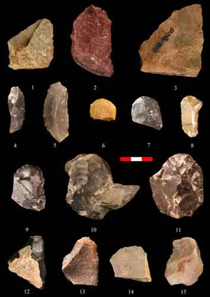 水洞沟遗址第2地点出土的石器(供图:李锋)