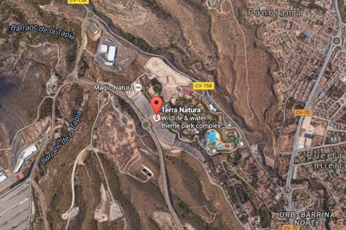 肇事动物园位置图(红圈示)。