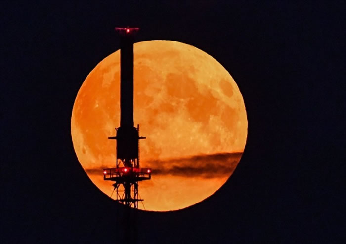 德国的满月带着诡异的橘色。