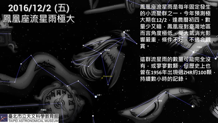 未来一周天象预报:凤凰座流星雨极大