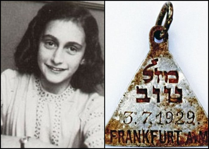 安妮法兰克(左)拥有与今次被找到的吊坠相似的吊坠。