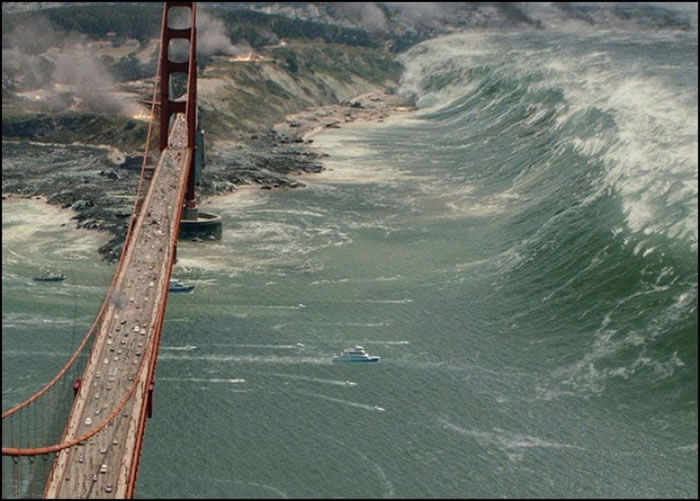 扎哈罗维奇指“2016 WF9”撞上会引发超级海啸。图为构想图。