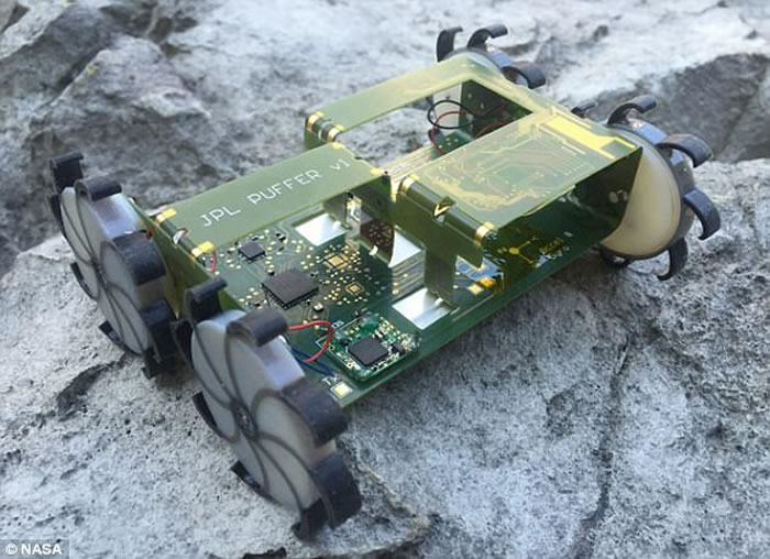 美国太空总署(NASA)成功研发“折纸滚轮机器人PUFFER” 能在不同平面上行走