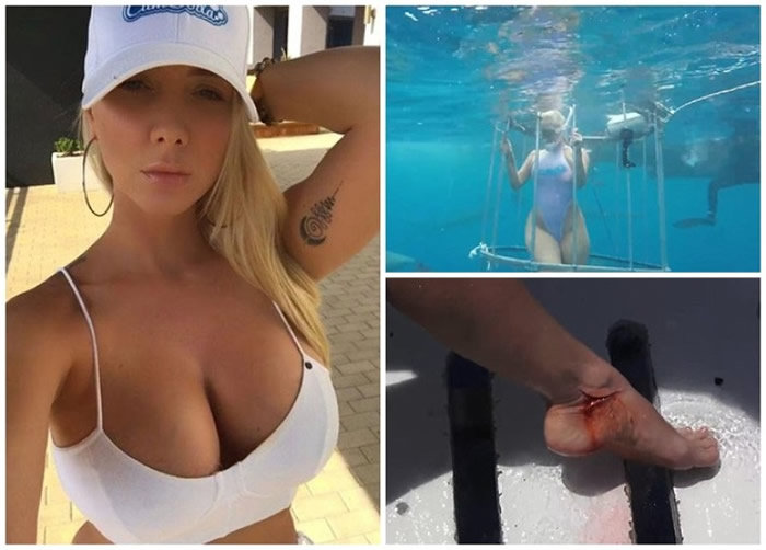 卡瓦利声称在拍摄水底宣传短片时遭鲨鱼咬伤脚踝,有专家质疑造假。