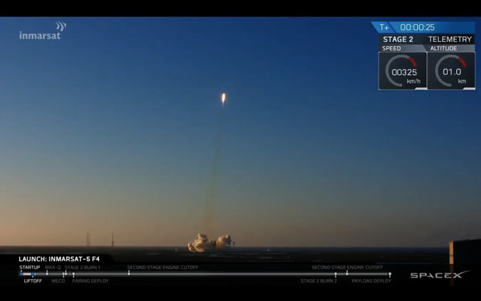 ̫��̽���Ƽ���˾SpaceX�ٴη�����ӥ�źŻ�� ���ع��ʺ���������֯����ͨѶ����