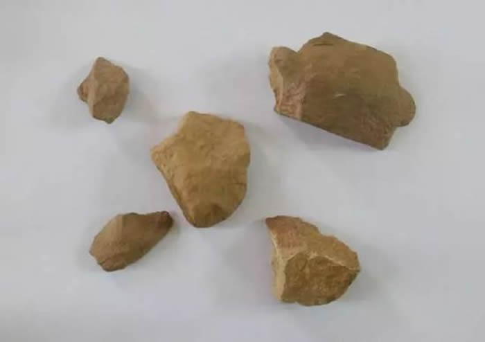 考古学者马宝光在方城县袁店乡河西三四级阶地岗坡上发现数千件旧石器