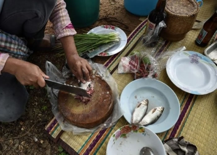 村民以生鱼内制成koi pla。