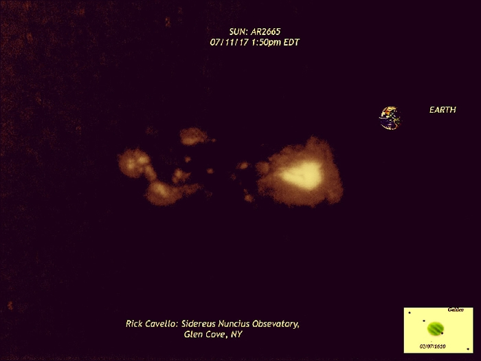 太阳表面出现比地球大19倍的巨大黑子“AR2665”
