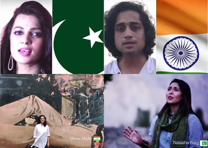 印巴两国歌手合唱和平之歌。