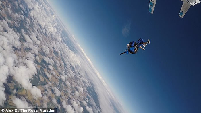 英国伦敦90岁老婆婆挑战高空跳伞