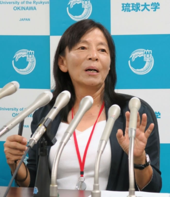 琉球大学的伊泽雅子教授在记者会上公开片段。
