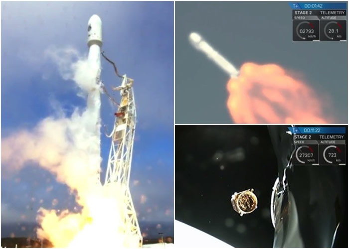 福卫五号透过美国的猎鹰9号火箭承载成功发射升空。