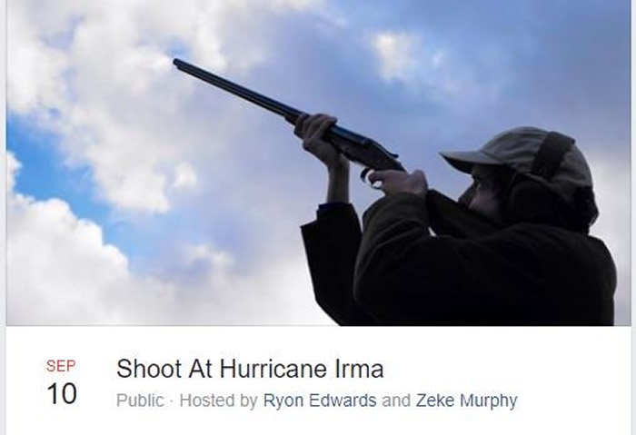 超强飓风艾玛来势汹汹:美国网友在脸书上发起“向飓风开枪”活动引发当局高度关注