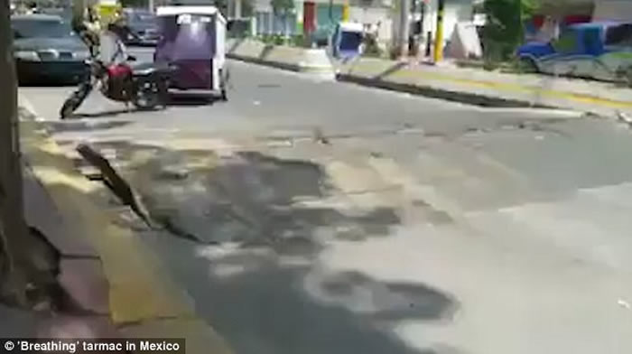 墨西哥莫雷洛斯州地震后现“会呼吸的路” 成因众说纷纭