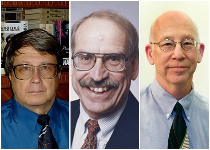 左起:俄罗斯科学家舒里平、美国化学家伯考及伯格曼。