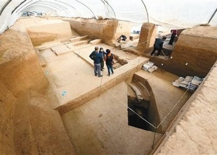 陕西西安秦汉栎阳城遗址出土内部装修豪华的战国时期“皇家浴室”