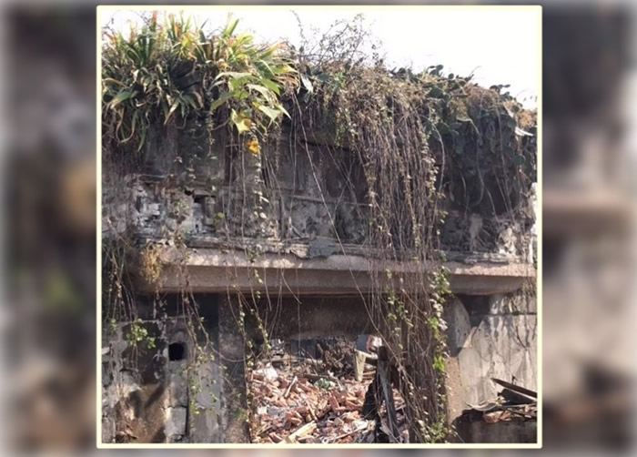 浙江绍兴柯桥区村落拆迁工程惊传发现“悬棺” 古宅门斗如棺椁