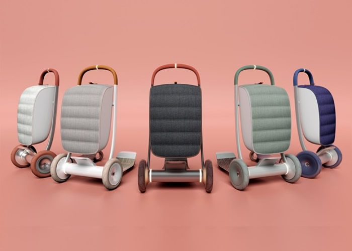 滑板车配备前置储物袋,方便上街购物。