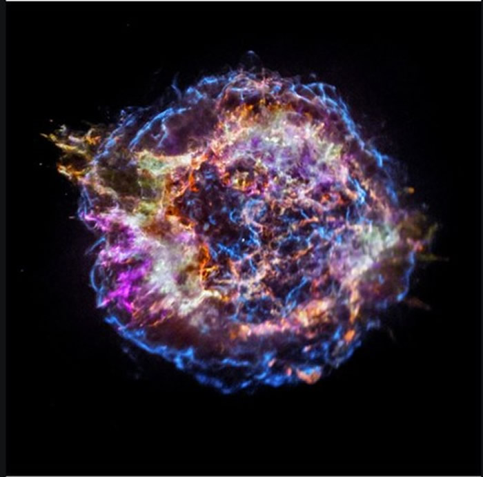 NASA公布第7名的照片,「仙后座A」的元素残骸。