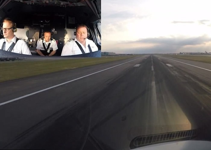 飞机移动至跑道后,瓦尔斯沃尔斯(小图右)正加大马力起飞。