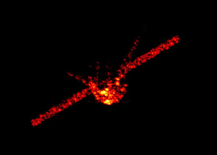 Fraunhofer Institute拍摄的天宫一号雷达影像。
