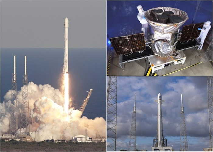 大小和洗衣机的TESS(右上图)于纳维拉尔角空军基地发射。